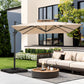Alpha Joy 10x10ft Outdoor Patio Large Square Cantilever Double Umbrella with 360¡ãRotation, Beige