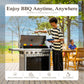 Alpha Joy 6-Burner Propane Gas Grill with Side Burner BBQ Grill Griddle Combo