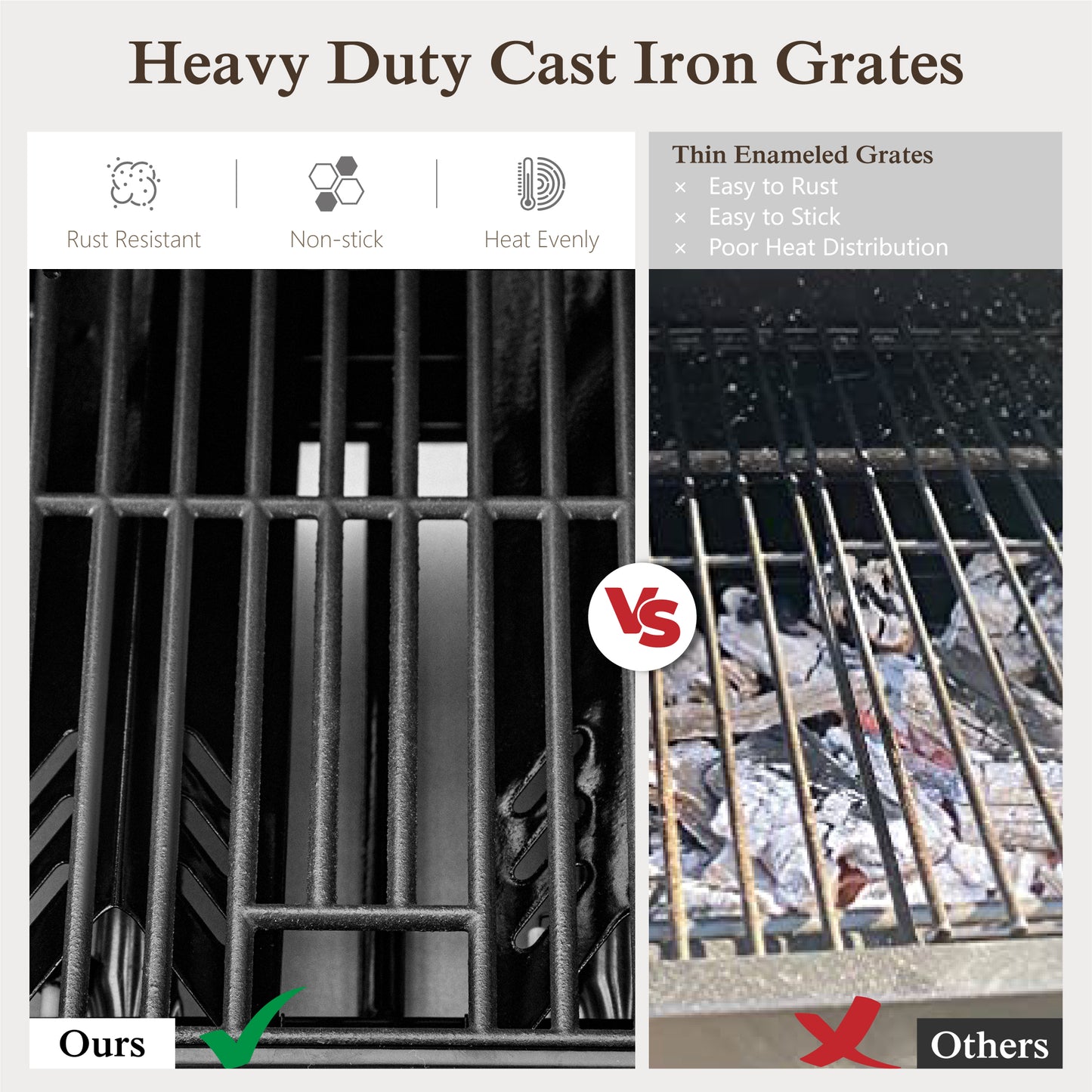 Alpha Joy 6-Burner Propane Gas Grill with Side Burner BBQ Grill Griddle Combo