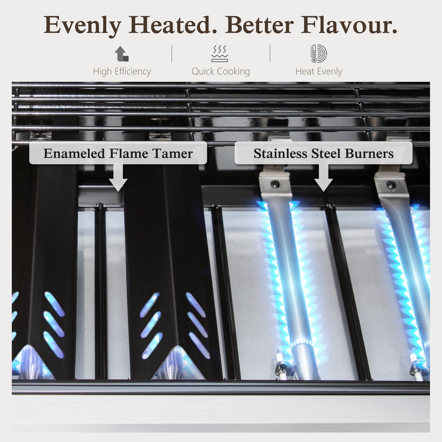 Alpha Joy 6-Burner Propane Gas Grill with Side Burner BBQ Grill Griddle Combo