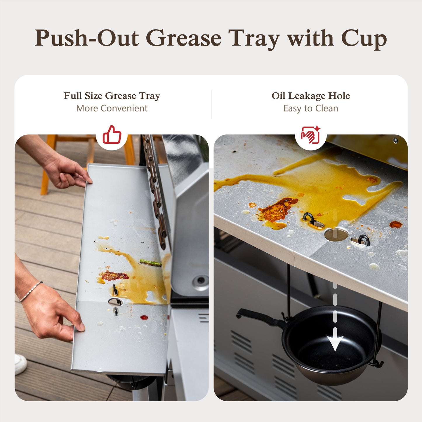 Alpha Joy 6-Burner Propane Gas Grill with Side Burner BBQ Grill Griddle Combo