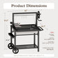Alpha Joy Argentine Santa Maria Grill 666 SQ.IN. Cooking Area Charcoal & Wood BBQ Grill