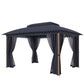 Alpha Joy 10'x13' Outdoor Gazebo Ventilated Double Roof Metal Gazebo with Mosquito Netting and Privacy Curtains for Patio, Backyard, Deck and Lawn, Navy