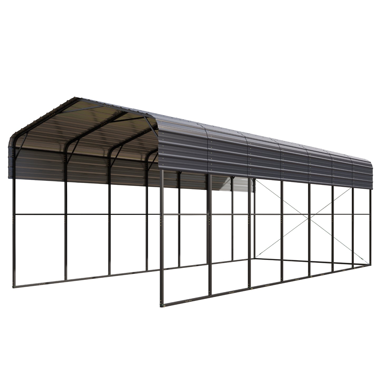Alpha Joy 14' x 35' Metal Carport Heavy Duty Hardtop Carport Kits Galvanized Steel Roof Multi-Purpose Moto Home Shelter