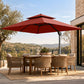 Alpha Joy 12x9ft Outdoor Patio Umbrella Large Rectangle Offset Cantilever Double Umbrella with 360¡ãRotation, Brick Red