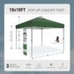 Alpha Joy 10x10ft Pop-up Canopy Instant Outdoor Canopy Tent Portable Straight Leg Shelter with Roller Bag for Outside, Green