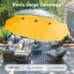 Alpha Joy 13x6.5ft Double-Sided Extra Large Outdoor Patio Market Rectangle Umbrella with Crank Handle, Gold Yellow