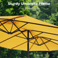 Alpha Joy 15ft Outdoor Patio Umbrella Extra-Large Double-Sided Garden Umbrella with Crank Handle and Base - Gold Yellow
