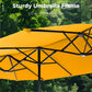 Alpha Joy 13x6.5ft Double-Sided Extra Large Outdoor Patio Market Rectangle Umbrella with Crank Handle, Gold Yellow