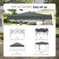 Alpha Joy 10x10ft Pop-up Canopy Instant Outdoor Canopy Tent Portable Straight Leg Shelter with Roller Bag for Outside, Gray