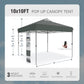 Alpha Joy 10x10ft Pop-up Canopy Instant Outdoor Canopy Tent Portable Straight Leg Shelter with Roller Bag for Outside, Gray