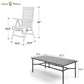 Sophia & William 9-Piece Outdoor Patio Dining Set Metal Table and Aluminum Alloy Textilene Chairs Set for 8, Black & Blue