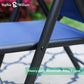 Sophia & William 9-Piece Outdoor Patio Dining Set Metal Table and Aluminum Alloy Textilene Chairs Set for 8, Black & Blue