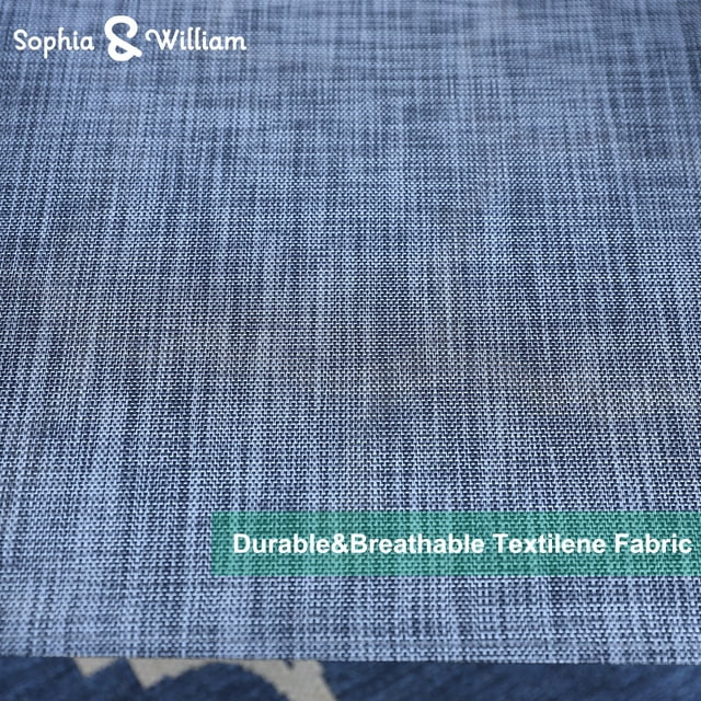 Sophia & William 9-Piece Outdoor Patio Dining Set Metal Table and Aluminum Alloy Textilene Chairs Set for 8, Black & Gray