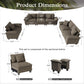 Sophia&William 6-Seat Sectional Sofa Sets, Modern Cloud Couch Deep Seat Modular Sofa with Corduroy Frame & 6 Pillows for Living Room, Apartment, Ash Gray
