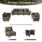 Sophia&William 123.6"L Modular Sectional Sofa Sets, 5-Seat Modern Chenille Cloud Couch Deep Seat with Corduroy Frame & 5 Pillows for Living Room, Apartment, Ash Gray