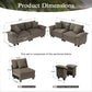 Sophia&William Modular Sectional Sofa Sets, Modern Chenille Cloud Couch Sofa Set 4-Seater Oversized Sectional Sofa with 4 Pillows for Living Room,Ash Gray