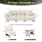 Sophia&William 3-Seat Convertible Sectional Sofa Couch, Modern Chenille Cloud Seat in Corduroy Frame Modular Sofa with 3 Pillows for Living Room,White