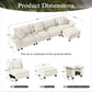 Sophia&William 157.5"L Modular Sectional Sofa Couch, Modern Chenille Couch 5-Seat in Corduroy Frame Sofa with 4 Pillows & Ottoman for Living Room,White