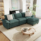 Sophia&William 123.6"L Convertible Sectional Sofa Couch, Modern Chenille Couch 4-Seat Modular Sectional Sofa  for Living Room,Green