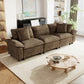 Sophia&William 3-Seat Convertible Sectional Sofa Couch, Modern Chenille Couch Cloud Sofa Modular for Living Room,Brown