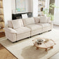 Sophia&William 3-Seat Modular Sectional Sofa Sets, Modern Chenille Couch Cloud Sofa with Deep Seat & 3 Pillows for Living Room,White