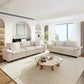 Sophia&William Convertible Sectional Sofa Couch, Modern Chenille Couch 5-Seat Sofa Sectional for Living Room,White