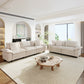 Sophia&William Sectional Sofa Sets, Oversized Cloud Couch Set 5-Seat Chenille Modular Sectional Sofa with 5 Pilliows & Deep Seat, White