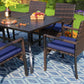 Alpha Joy 7-Piece Outdoor Patio Dining Set Wicker Rattan Chairs and Steel Table