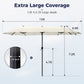Alpha Joy 13x6.5ft Double-Sided Extra Large Outdoor Patio Market Rectangle Umbrella with Crank Handle, Ivory