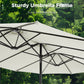 Alpha Joy 15ft Outdoor Patio Umbrella Extra-Large Double-Sided Garden Umbrella with Crank Handle and Base - Ivory