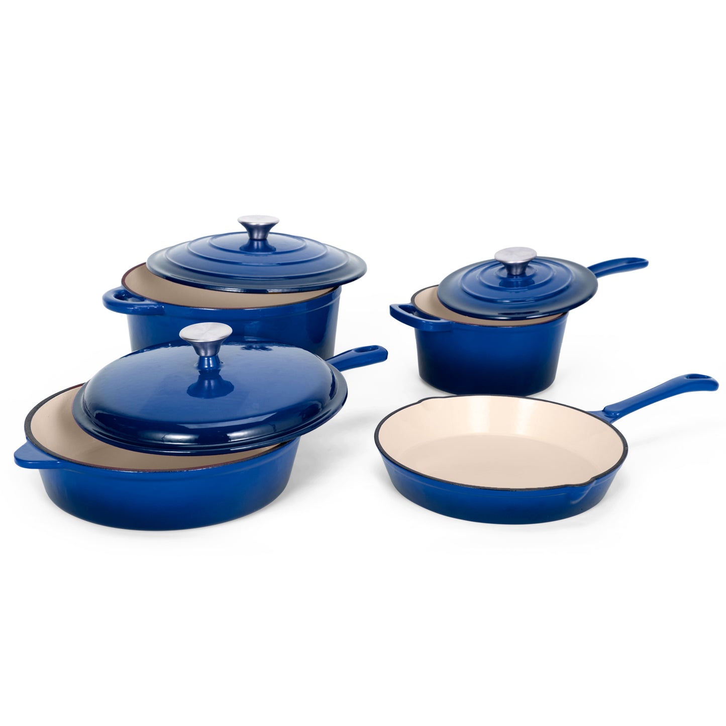 Sophia & William 7 Pieces Enameled Cast Iron Nonstick Cookware Set, Blue