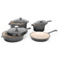Sophia & William 7 Pieces Enameled Cast Iron Nonstick Cookware Set, Grey Blue
