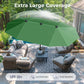 Alpha Joy 13x6.5ft Double-Sided Extra Large Outdoor Patio Market Rectangle Umbrella with Crank Handle, Mint