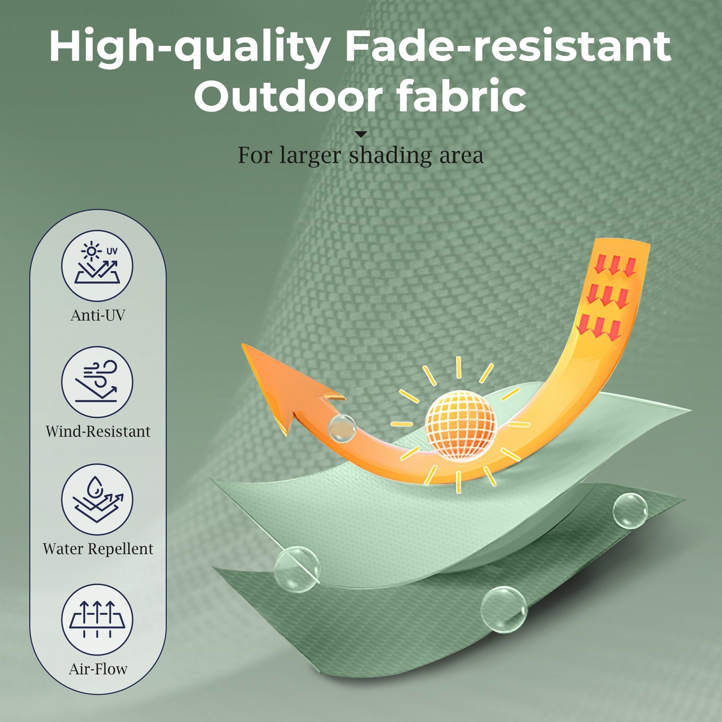 Alpha Joy 13x6.5ft Double-Sided Extra Large Outdoor Patio Market Rectangle Umbrella with Crank Handle, Mint Green