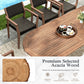 Sophia & William 9-Piece Outdoor Patio Dining Set Wicker Rattan Chairs with Acacia Wood Structure and Extendable Wood Table, Dark Brown