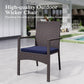Alpha Joy 9-Piece Outdoor Patio Dining Set Wicker Rattan Chairs and Acacia Wood Table Set for 8 Person, Navy