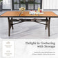 Alpha Joy Outdoor Acacia Wood Patio Dining Table for 6-8 Person, Dark Brown