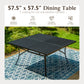 Sophia & William 9 Pieces Outdoor Patio Dining Set, 57.5" Metal Square Dining Table and Wicker Rattan Chairs Set for 8, Black Placer Gold