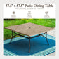 Sophia & William Metal 60" x 60" Patio Outdoor Square Dining Table for 8, Teak Color