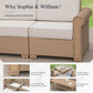 Sophia & William 8 Pieces Wicker Patio Furniture Set 7-Seat Outdoor Conversation Set with Coffee Table, Beige