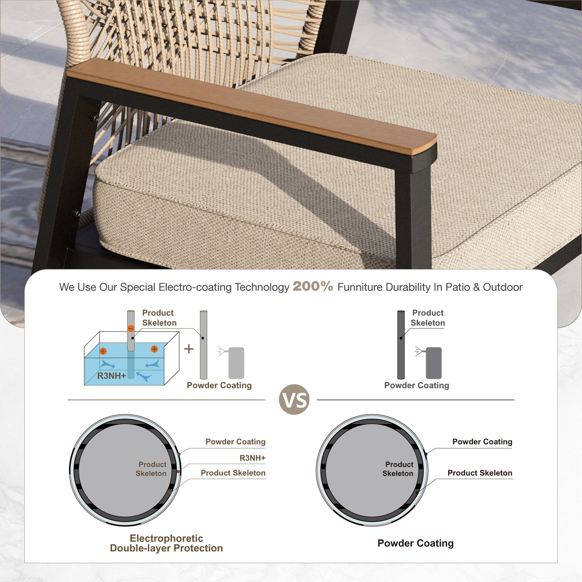Sophia & William 9-Piece Outdoor Patio Dining Set Swivel Metal Wicker Chairs and Steel Round Table
