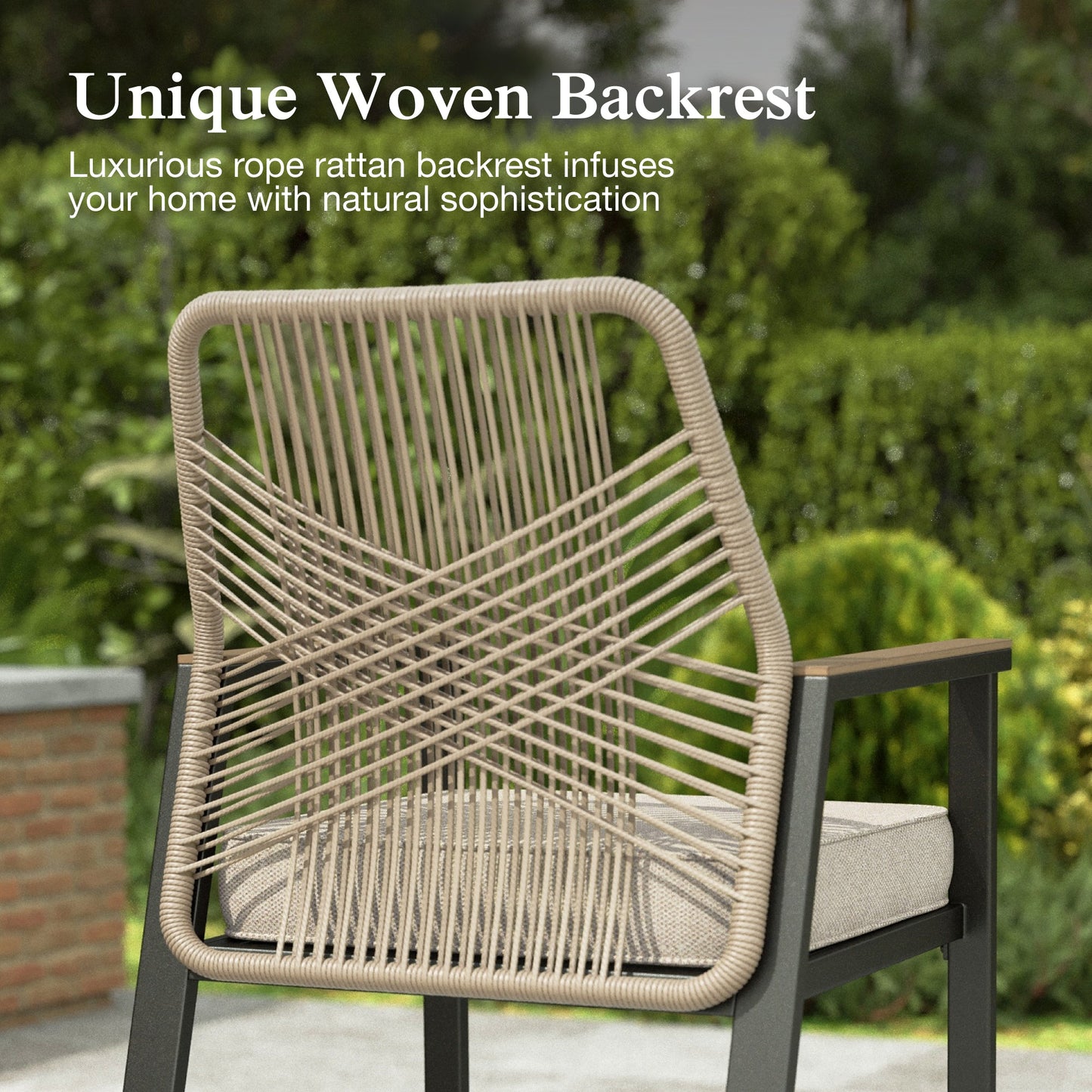 Sophia & William 6Pcs Outdoor Patio Bar Stools Wicker Rattan Counter Height Chairs
