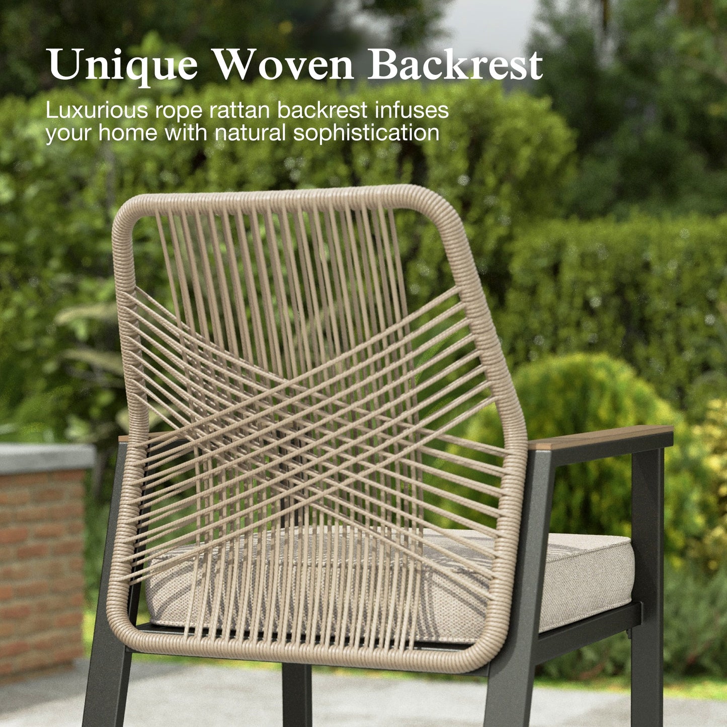 Sophia & William 3PCS Patio Outdoor Bar Set Wicker Rattan Bar Height Stools & Table Furniture Bistro Set