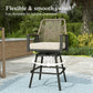 Sophia & William Patio Outdoor Bar Set Wicker Rattan Bar Height Swivel Stools & Table Furniture Bistro Set