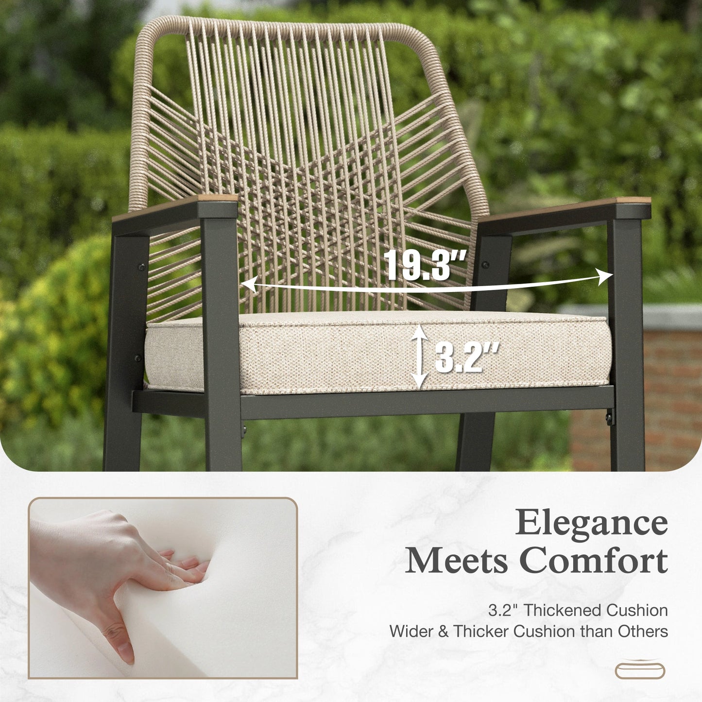 Sophia & William 6Pcs Outdoor Patio Bar Stools Wicker Rattan Counter Height Chairs