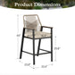 Sophia & William 4Pcs Outdoor Patio Bar Stools Wicker Rattan Counter Height Chairs
