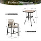 Sophia & William Patio Outdoor Bar Set Wicker Rattan Bar Height Stools & Table Furniture Bistro Set