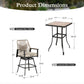 Sophia & William Patio Outdoor Bar Set Wicker Rattan Bar Height Swivel Stools & Table Furniture Bistro Set