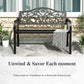 Alpha Joy Outdoor Bench 2-Person Metal Patio Garden Bench for Lawn, Park, Flower